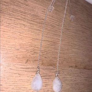 Sterling Silver Moonstone Threader Earrings